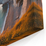 Cliffs Canvas Art - Sunset Coastal Arches and Serene Beach Decor