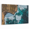 Cliffs Wall Art - Aerial Coastal View with Waves and Rugged Shoreline