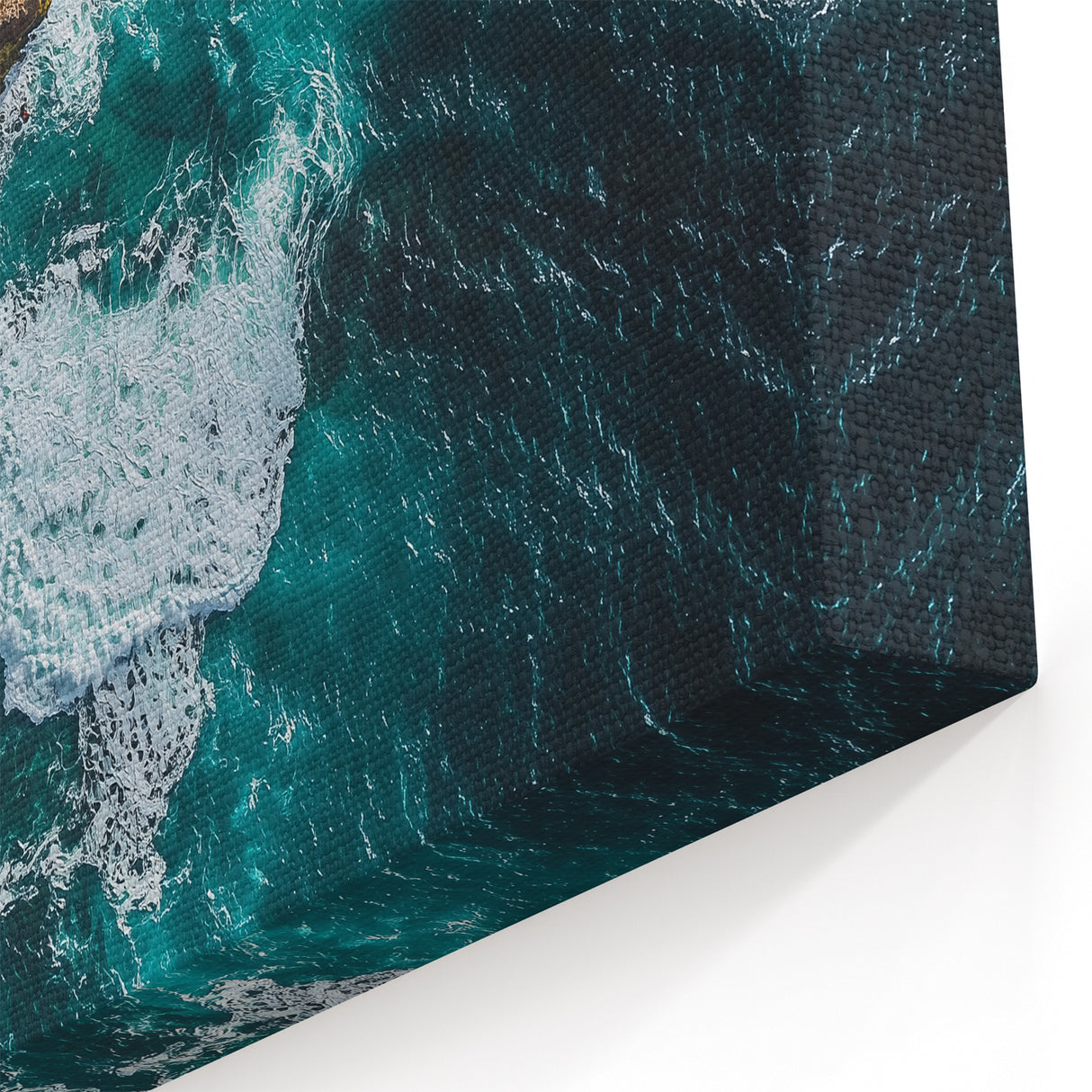 Cliffs Wall Art - Aerial Coastal View with Waves and Rugged Shoreline