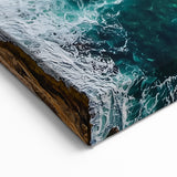 Cliffs Wall Art - Aerial Coastal View with Waves and Rugged Shoreline