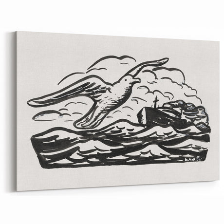 Expressionist Art - Seagull and Steamship at Sea by Leo Gestel