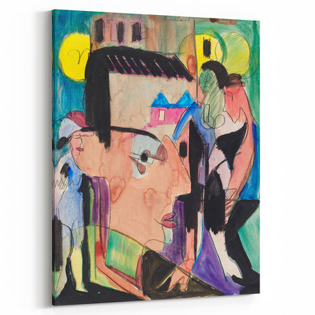 Expressionist Art - Vibrant Self-Portrait in Abstract Style