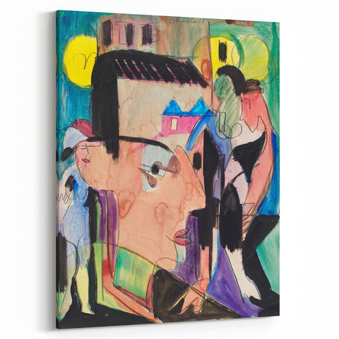 Expressionist Art - Vibrant Self-Portrait in Abstract Style