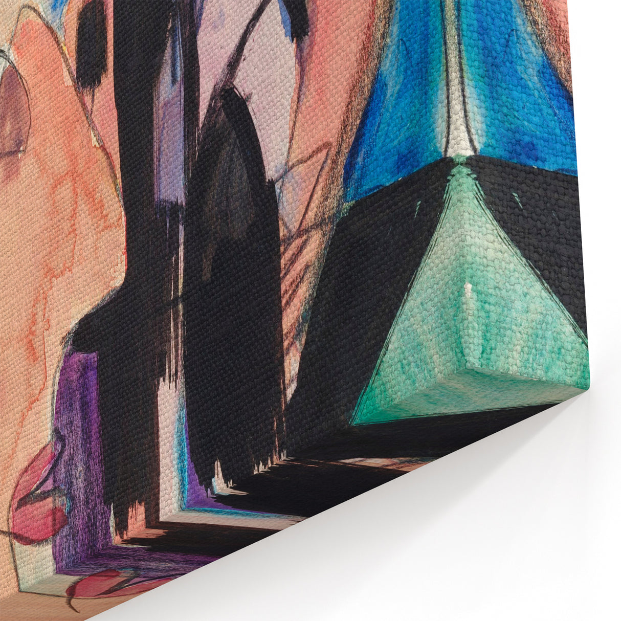 Expressionist Art - Vibrant Self-Portrait in Abstract Style