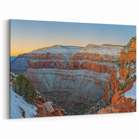 Scenic Cliffs Artwork - Snow-Capped Canyon Landscape Wall Art
