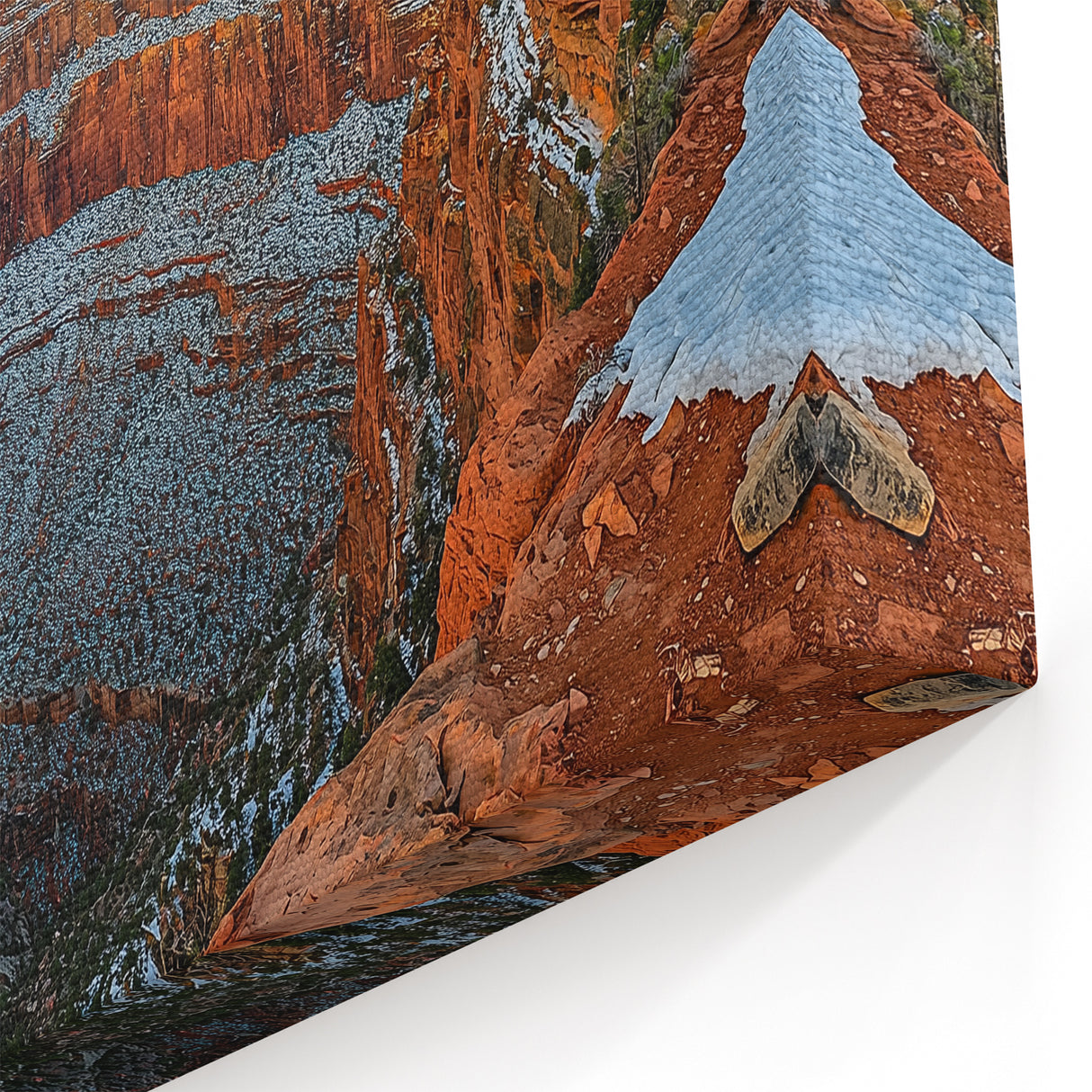 Scenic Cliffs Artwork - Snow-Capped Canyon Landscape Wall Art