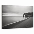 Cliffs Canvas Art - Black and White Coastal Landscape Wall Art