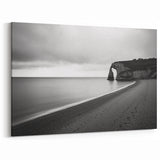 Cliffs Canvas Art - Black and White Coastal Landscape Wall Art
