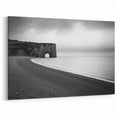 Cliffs Framed Print - Elegant Black and White Coastal Wall Art