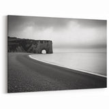 Cliffs Framed Print - Elegant Black and White Coastal Wall Art