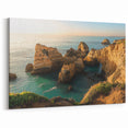 Landscape Art Cliffs - Sunlit Coastal Cliffs and Ocean View Wall Art