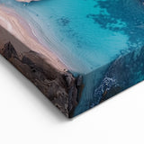 Cliffs Canvas Art - Aerial Coastal Cliffs and Turquoise Waters Wall Art