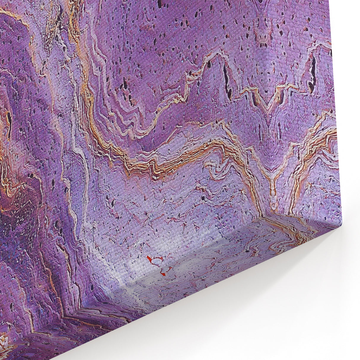 Cliffs Acrylic Glass Art - Abstract Purple and Gold Stone Pattern Wall Art