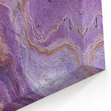 Cliffs Acrylic Glass Art - Abstract Purple and Gold Stone Pattern Wall Art