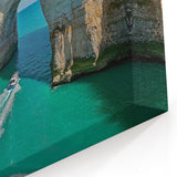 Cliffs Canvas Art - Turquoise Waters and Coastal Arch Wall Art