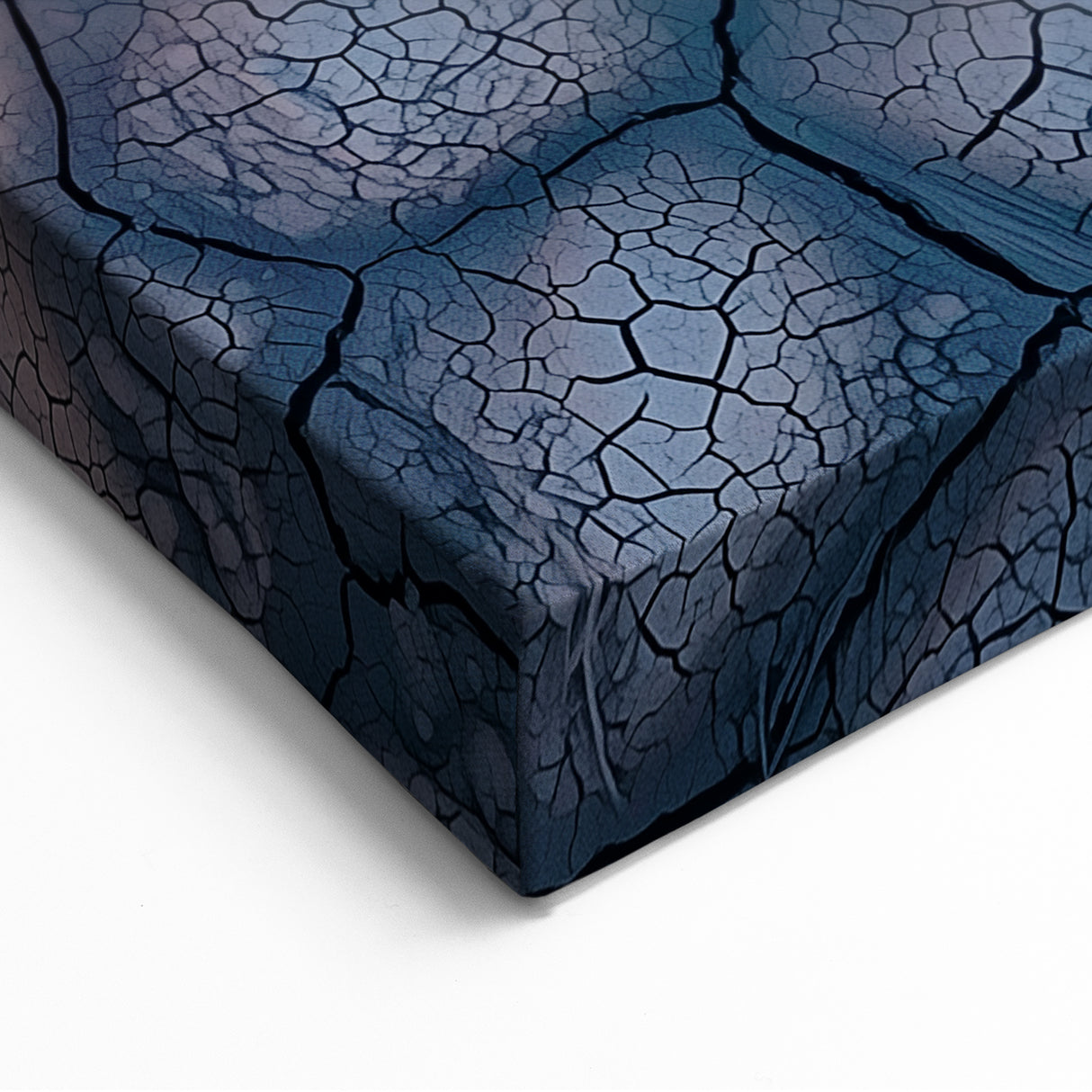 Cliffs Acrylic Glass Art - Cracked Earth and Sunset Shadows Wall Art