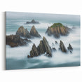 Cliffs Framed Print - Misty Coastal Rocks and Ocean Serenity Wall Art