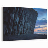 Cliffs Framed Print - Twilight Beach and Basalt Rock Formation Art