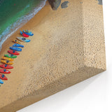 Cliffs Acrylic Glass Art - Coastal Cave Beach with Vibrant Kayaks