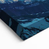 Cliffs Canvas Art – Northern Lights Over Snowy Mountain Peaks