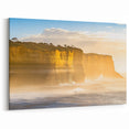 Cliffs Rolled Print – Golden Cliffs with Ocean Mist Coastal Landscape