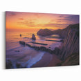 Cliffs Wall Art – Sunset Over Dramatic Coastal Rocks and Ocean Waves