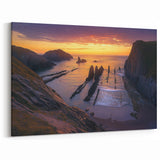 Scenic Cliffs Artwork – Sunset Over Rocky Shoreline and Coastal Waters