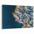 Cliffs Wall Art – Aerial View of Coastal Town by the Blue Ocean