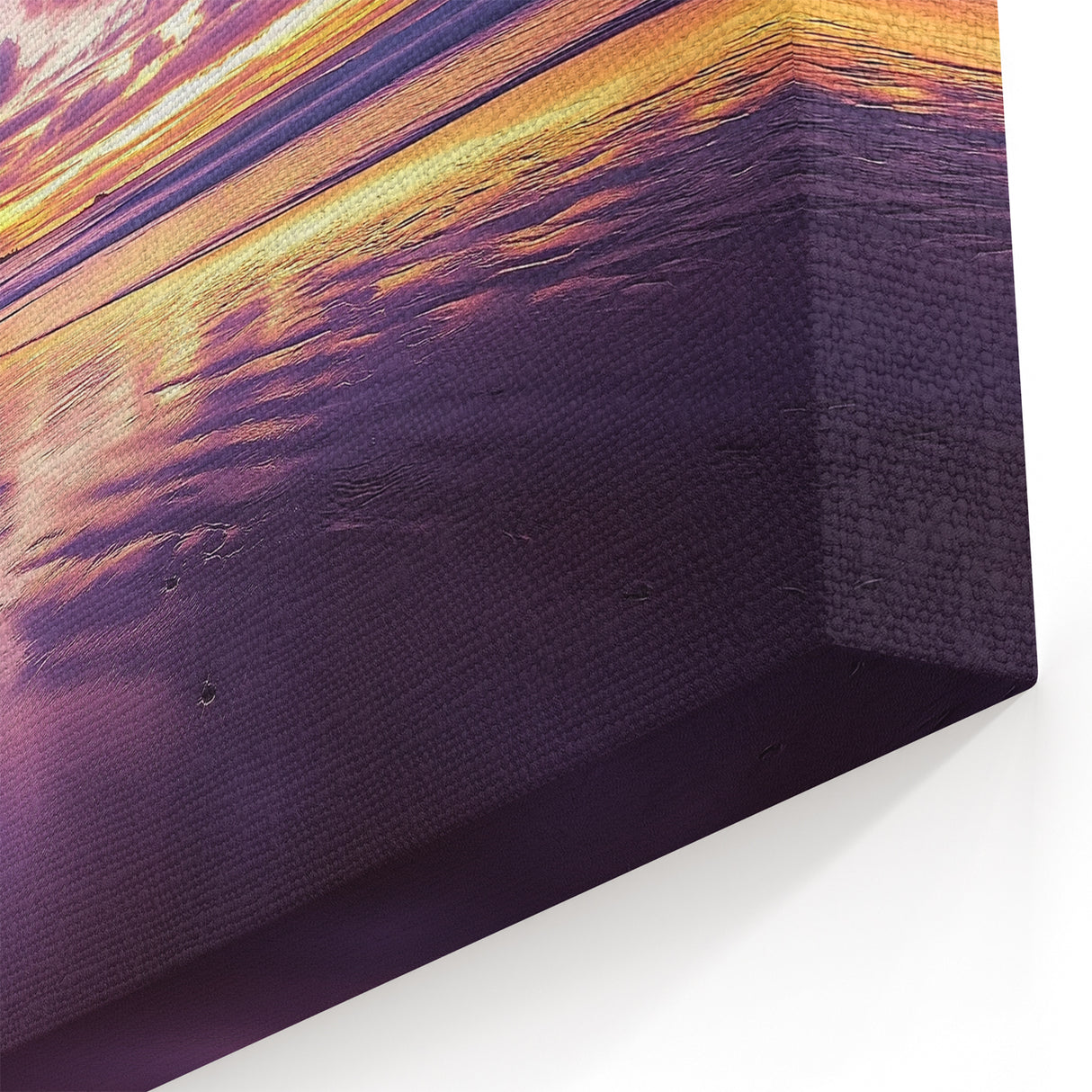 Cliffs Wall Art – Purple Sunset Reflections Over Coastal Rock Formations