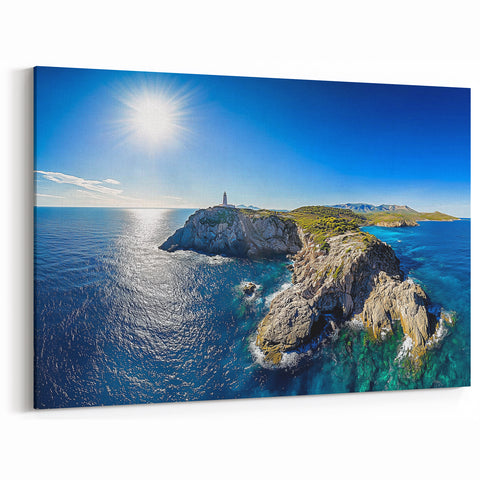 Cliffs Acrylic Glass Art with Coastal Lighthouse – Scenic Ocean Landscape
