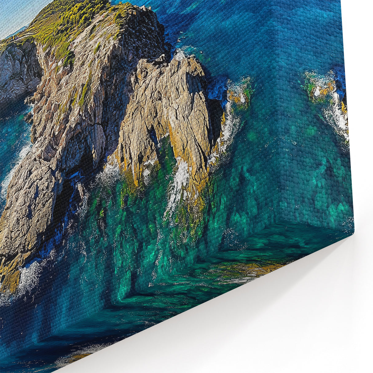 Cliffs Acrylic Glass Art with Coastal Lighthouse – Scenic Ocean Landscape