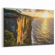 Cliffs Rolled Print with Golden Sunset – Majestic Ocean Landscape Wall Art