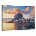 Scenic Cliffs Wall Art with Arctic Village – Vibrant Winter Landscape
