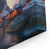Scenic Cliffs Wall Art with Arctic Village – Vibrant Winter Landscape