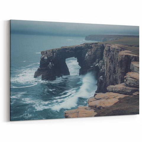 Stormy Cliffs Canvas Art with Sea Arch – Rugged Coastal Landscape
