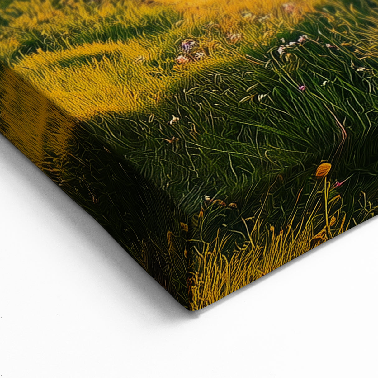 Golden Coastal Cliffs Canvas Art – Serene Ocean Landscape Painting