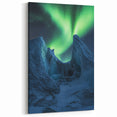 Aurora Glacial Cliffs Canvas Art – Majestic Arctic Night Landscape