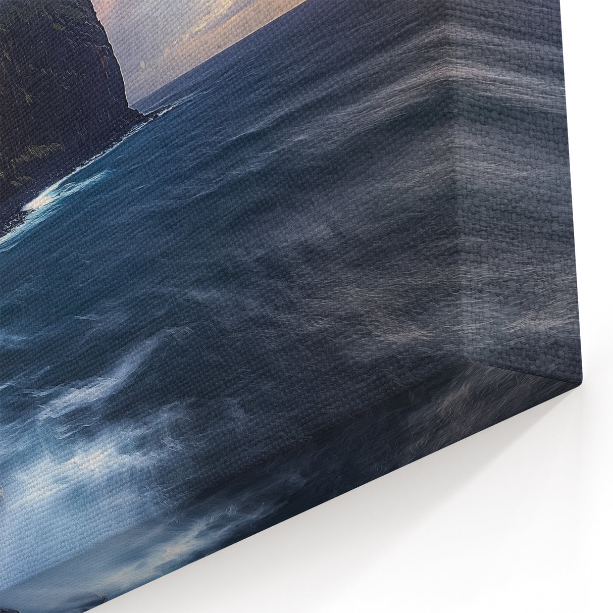 Misty Coastal Cliffs Canvas Art – Serene Ocean Landscape Painting