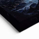 Misty Coastal Cliffs Canvas Art – Serene Ocean Landscape Painting