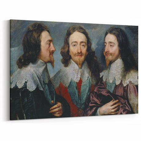 Baroque Art - Triple Portrait of Regal Elegance