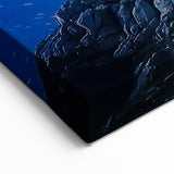 Starry Night Rocky Cliffs Canvas Art – Ethereal Night Landscape Painting