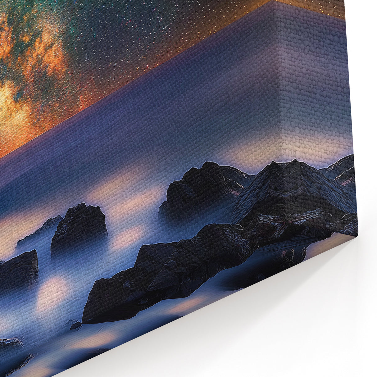 Milky Way Coastal Cliffs Canvas Art – Majestic Night Landscape Painting