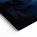 Milky Way Over Coastal Rocks Canvas Art – Celestial Night Landscape