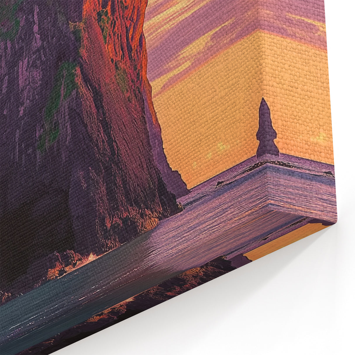 Cliffs Canvas Art - Dramatic Coastal Sunset Wall Decor