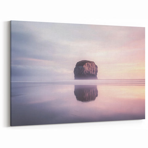 Scenic Cliffs Artwork - Misty Sunrise Reflection Wall Art