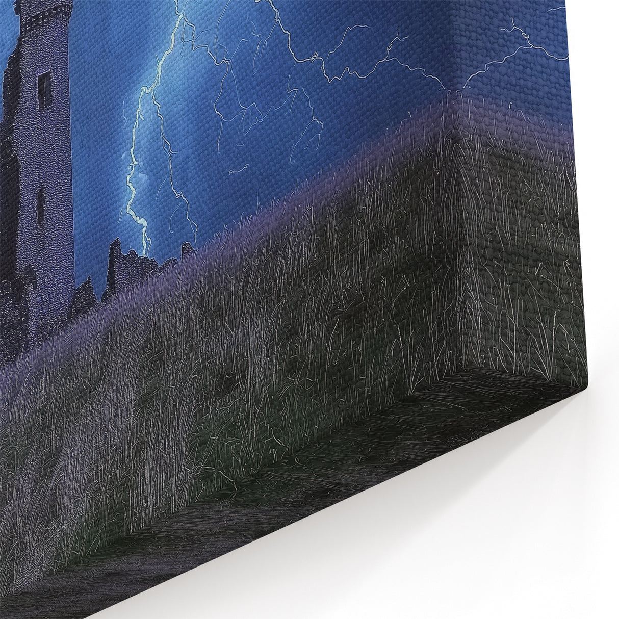 Stormy Castle Wall Art – Majestic Medieval Ruins Under Thunderous Skies