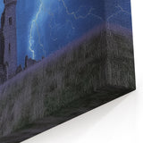 Stormy Castle Wall Art – Majestic Medieval Ruins Under Thunderous Skies