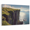 Landscape Art Cliffs - Scenic Ocean View with Verdant Clifftop Decor