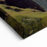 Landscape Art Cliffs - Scenic Ocean View with Verdant Clifftop Decor
