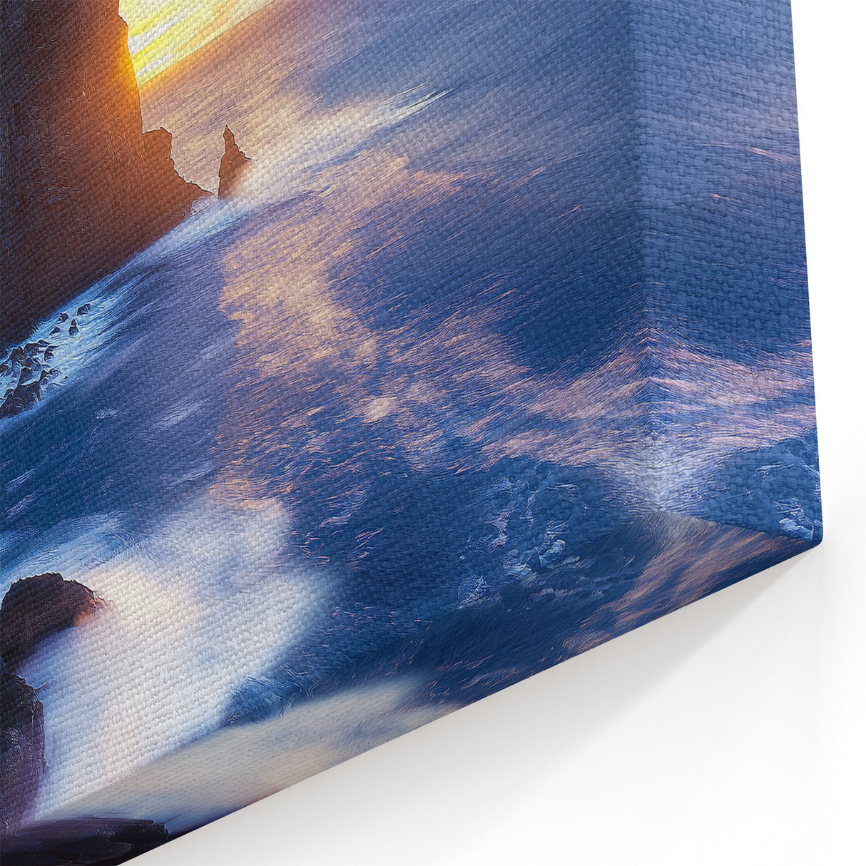 Cliffs Acrylic Glass Art - Sunset Lighthouse Coastal Wall Decor